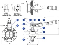 Inline Industries Sanitary Butterfly Valve, 707F
